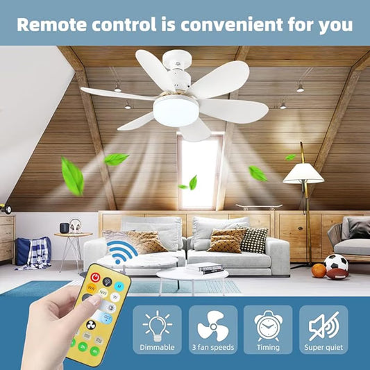 Ventilator de Tavan cu Lampa LED si Telecomanda, Palete Pliabile, A-153-1