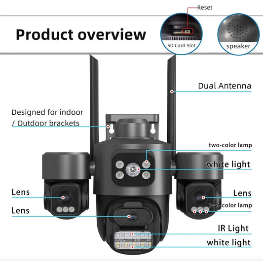 Camera de Securitate Exterior Dome 4K, Urmarire AI, WiFi, A-161-20