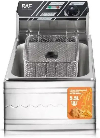 Friteuză Electrică cu Ulei, 2500W, Inox, Coș Detașabil și Termostat, M-130