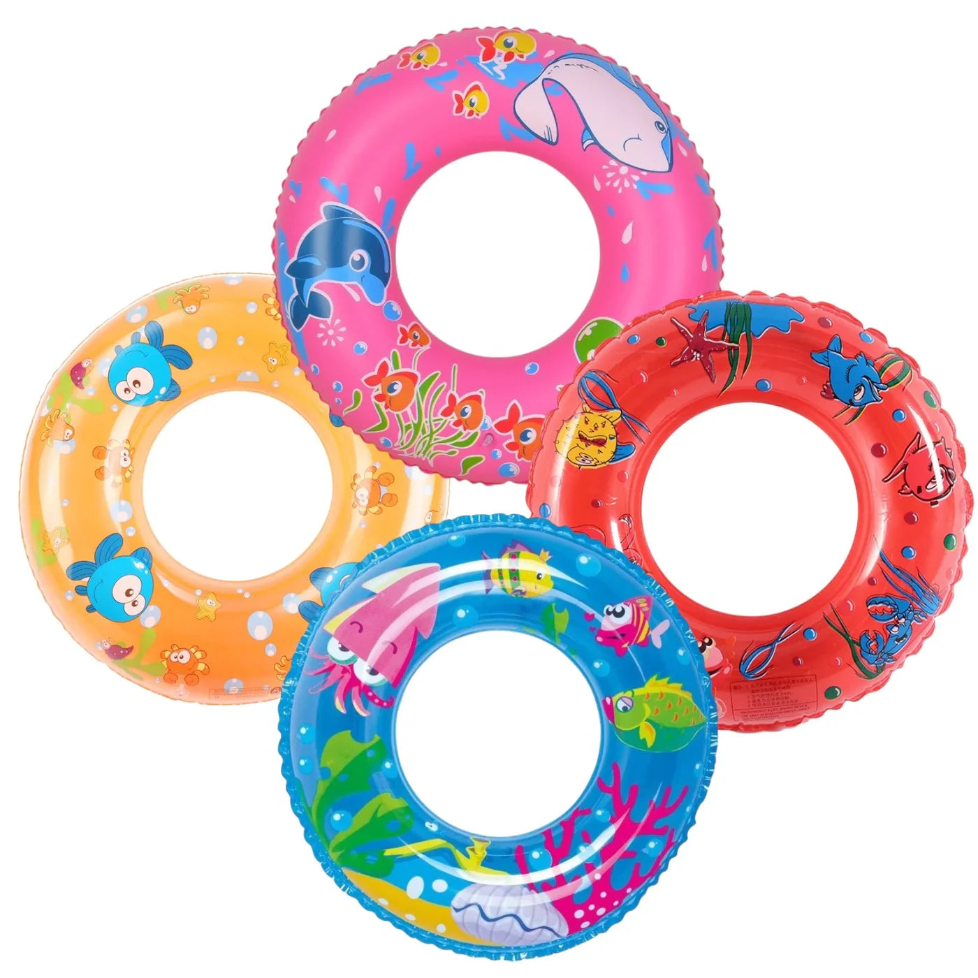 Set 4 Colace de Înot Asortate, 60–90 cm, pentru Copii și Adulți