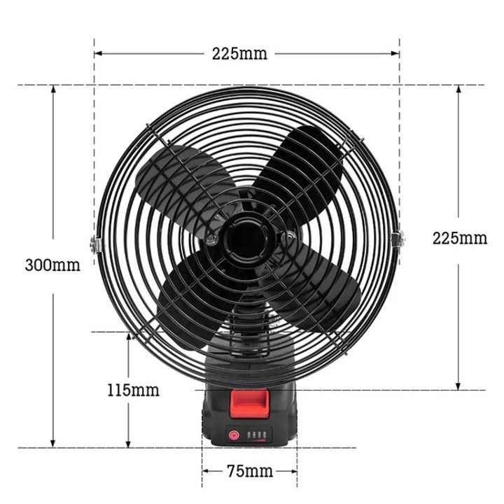 Ventilator Industrial cu Acumulator 21V, Portabil pentru Santier si Camping, M-105