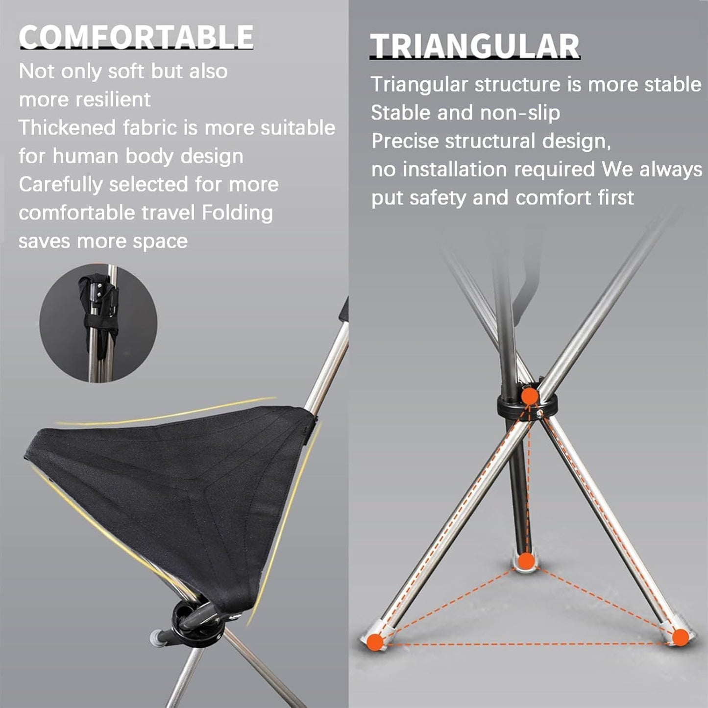 Scaun pliabil cu baston inaltime 82 cm — Confort Personal Zi de Zi