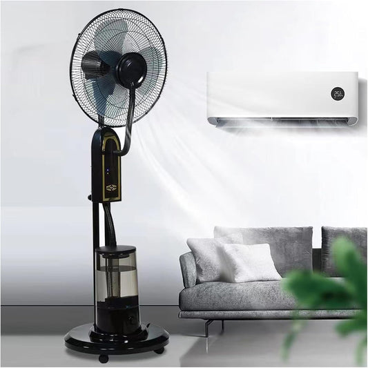 Ventilator cu Pulverizare Apă și Umidificator, Telecomandă și Rezervor 2L, A-163-13