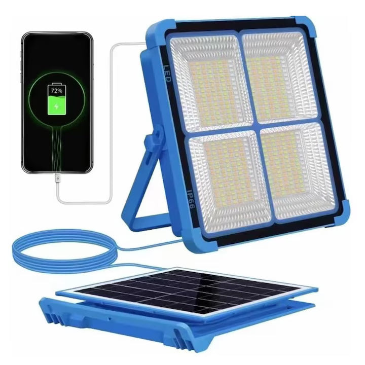 Proiector LED cu Panou Solar, 100W, pentru Exterior, A-119-83