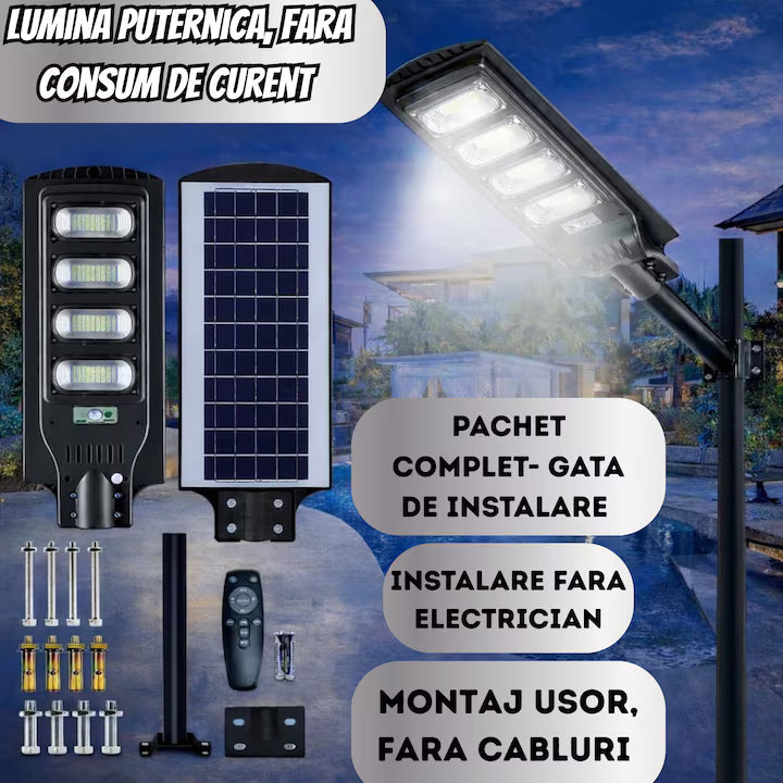 Lampa Solara Stradala cu Senzor de Miscare si Suport de Prindere, A-147-12
