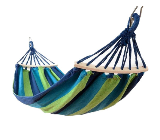 Hamac Multicolor din Bumbac cu Bară din Lemn, 190x80 cm / 200x100 cm, A-109-17