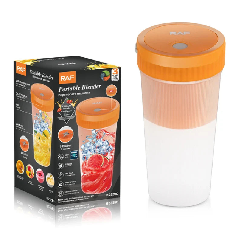 Blender portabil RAF R.2829O 300ml reincarcabil USB — Mai Mult Confort în Bucătărie