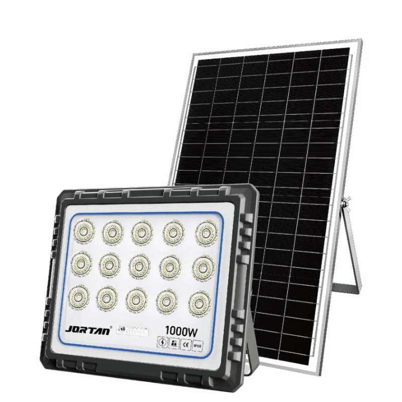 Proiector solar LED Jortan 600/800/1000W cu panou solar IP66 — Ambient Modern Pentru Acasă