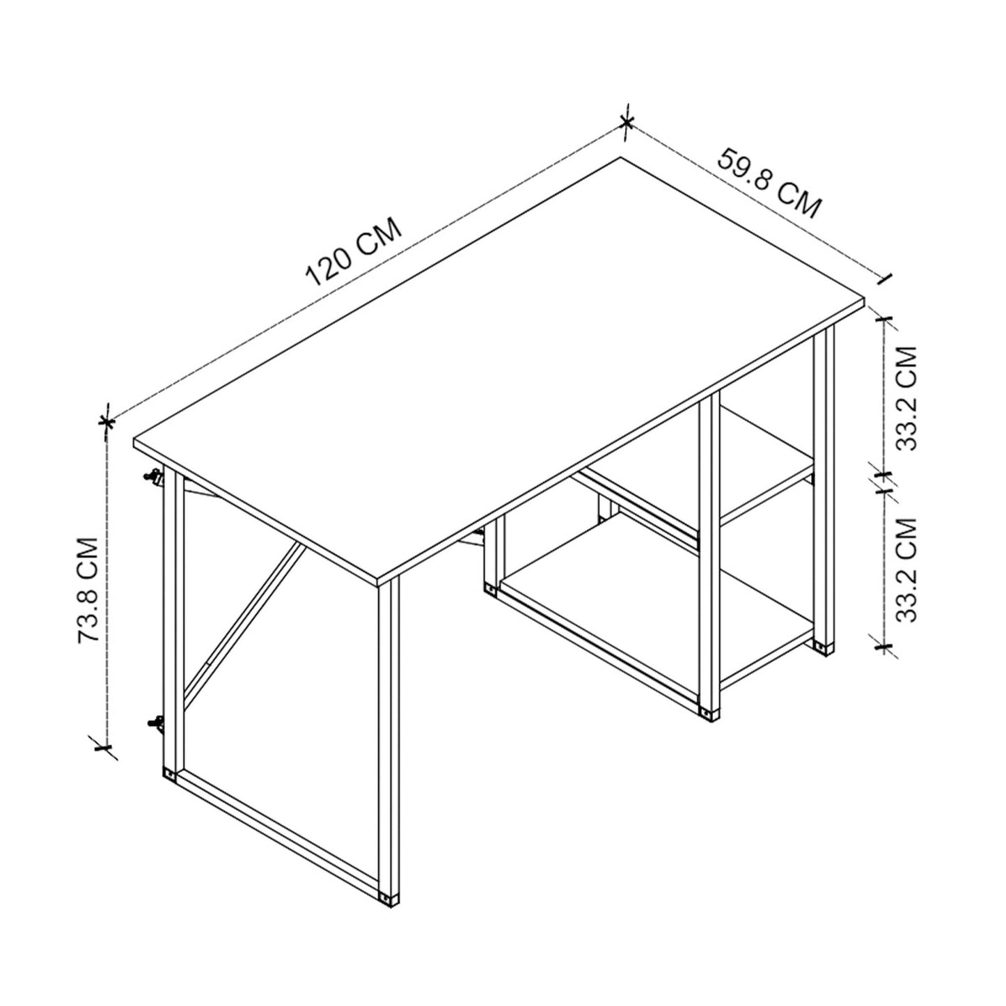 Birou modern cu rafturi laterale – PAL 18 mm — Confort Practic Pentru Casa Ta
