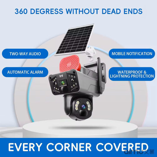 Camera Supraveghere 4G 8MP Dual Lens cu Panou Solar, Audio Bidirectional, Vedere Nocturna, IP66, A-104