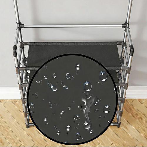 Cuier Multifunctional cu Pantofar Integrat, 5 Rafturi si 8 Agatatori, 171x80x28 cm, Negru, A-152-4