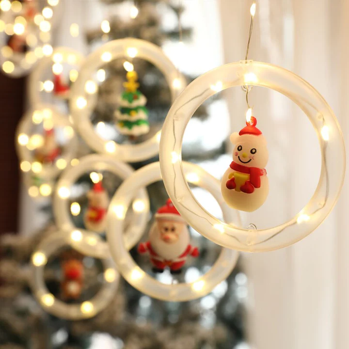 Instalatie LED tip Perdea cu diferite forme pentru Craciun 4m — Ambient Modern Pentru Acasă