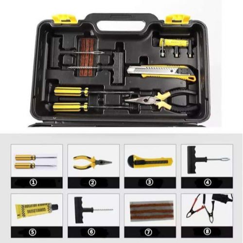 Kit pentru pana compresor 12V 2 cilindri si 7 accesorii — Confort și Siguranță la Drum
