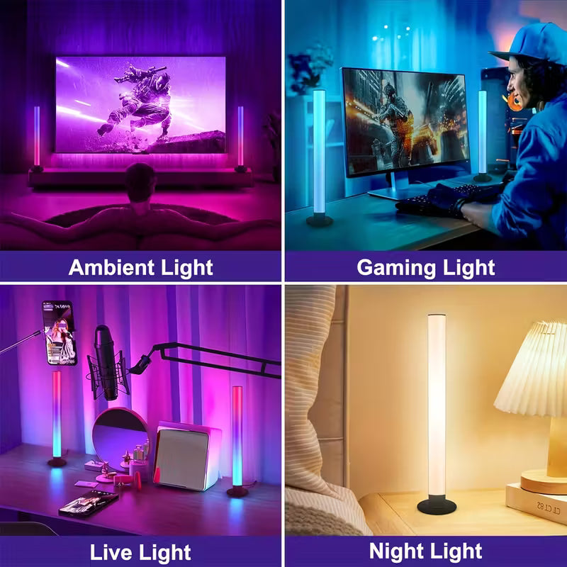 Set 2 Bare LED RGB Inteligente Ambientale cu Aplicație și Telecomandă, A-127-38