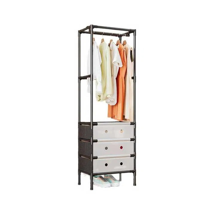Organizator haine cu 3 sertare si bara umerase 41x41x188 cm — Confort Practic Pentru Casa Ta