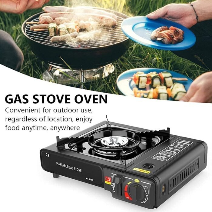 Aragaz Portabil Camping cu Aprindere Automată și Alimentare Dublă Gaz, A-162-3
