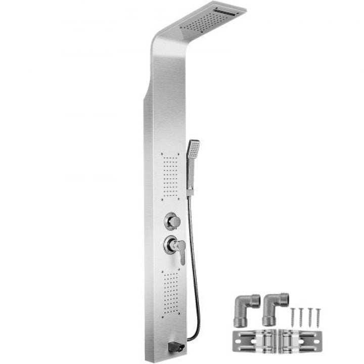 Panou dus hidromasaj inox auriu/argintiu 5 functii — Confort Practic Pentru Casa Ta