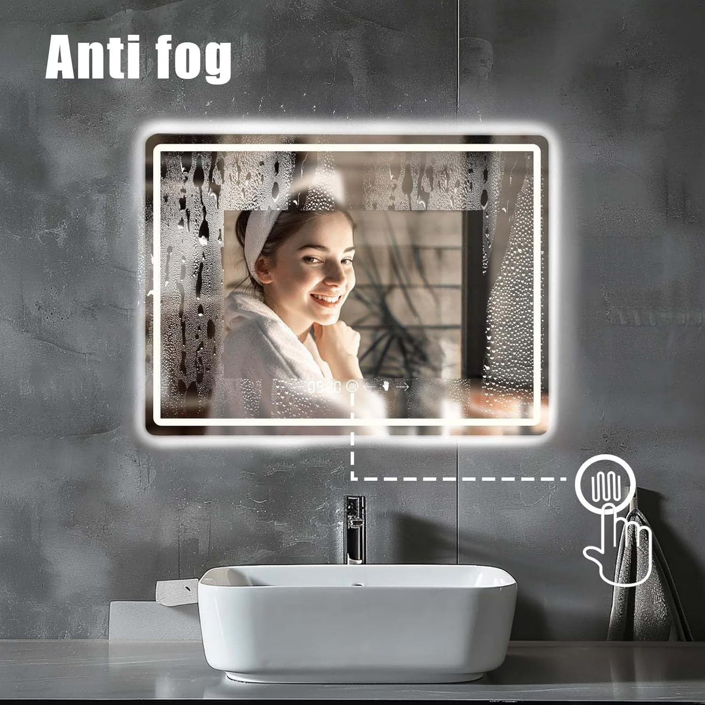 Oglinda LED pentru baie 60x80 cm — Confort Practic Pentru Casa Ta