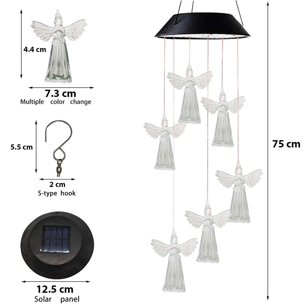 Ghirlanda solara decorativa ingerasi cu lumini LED multicolore si senzor — Ambient Modern Pentru
