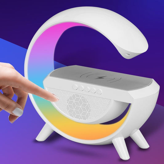 Lampă RGB 3 în 1 cu Încărcare Wireless, Boxă Bluetooth și Ceas LED, A-145-17