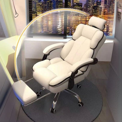 Scaun Ergonomic Directorial cu Suport Picioare Rabatabil Piele Ecologica — Confort Practic Pentru