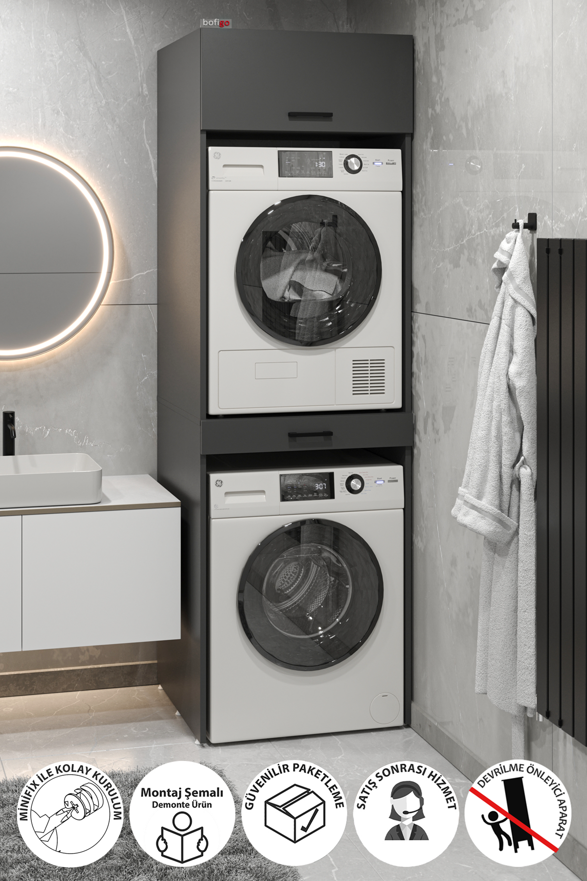 Dulap Irmak multifunctional 80 x 180 cm PAL melaminat 18 — Confort Practic Pentru Casa Ta