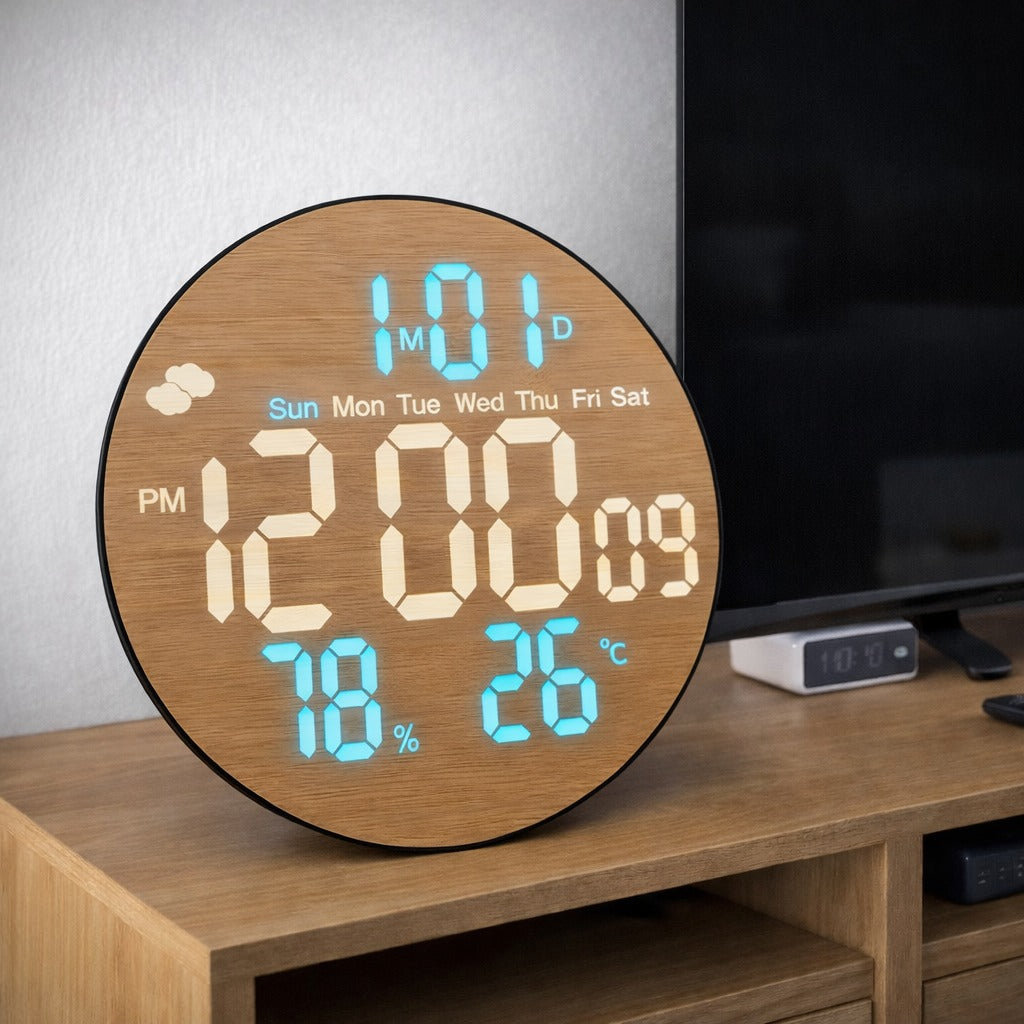 Ceas digital LED de perete 26 cm — Confort Practic Pentru Casa Ta
