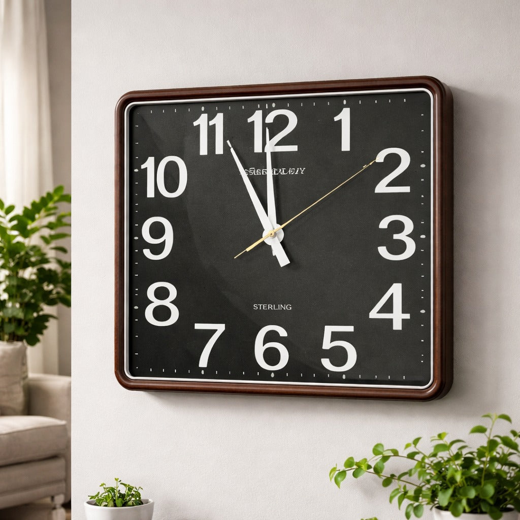 Ceas de perete silentios 35 cm mecanism quartz cifre mari — Confort Practic Pentru Casa Ta