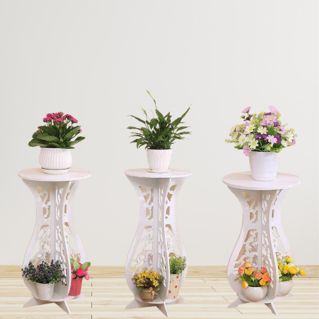 Set 3 masute decorative pentru ghivece de flori din PVC — Confort Practic Pentru Casa Ta