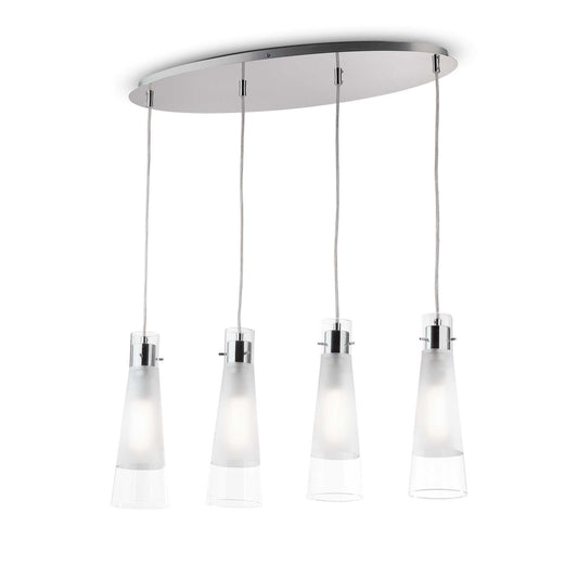 Lustră Suspendată KUKY SP4, Transparentă, 4 Becuri E27, 8021696023038