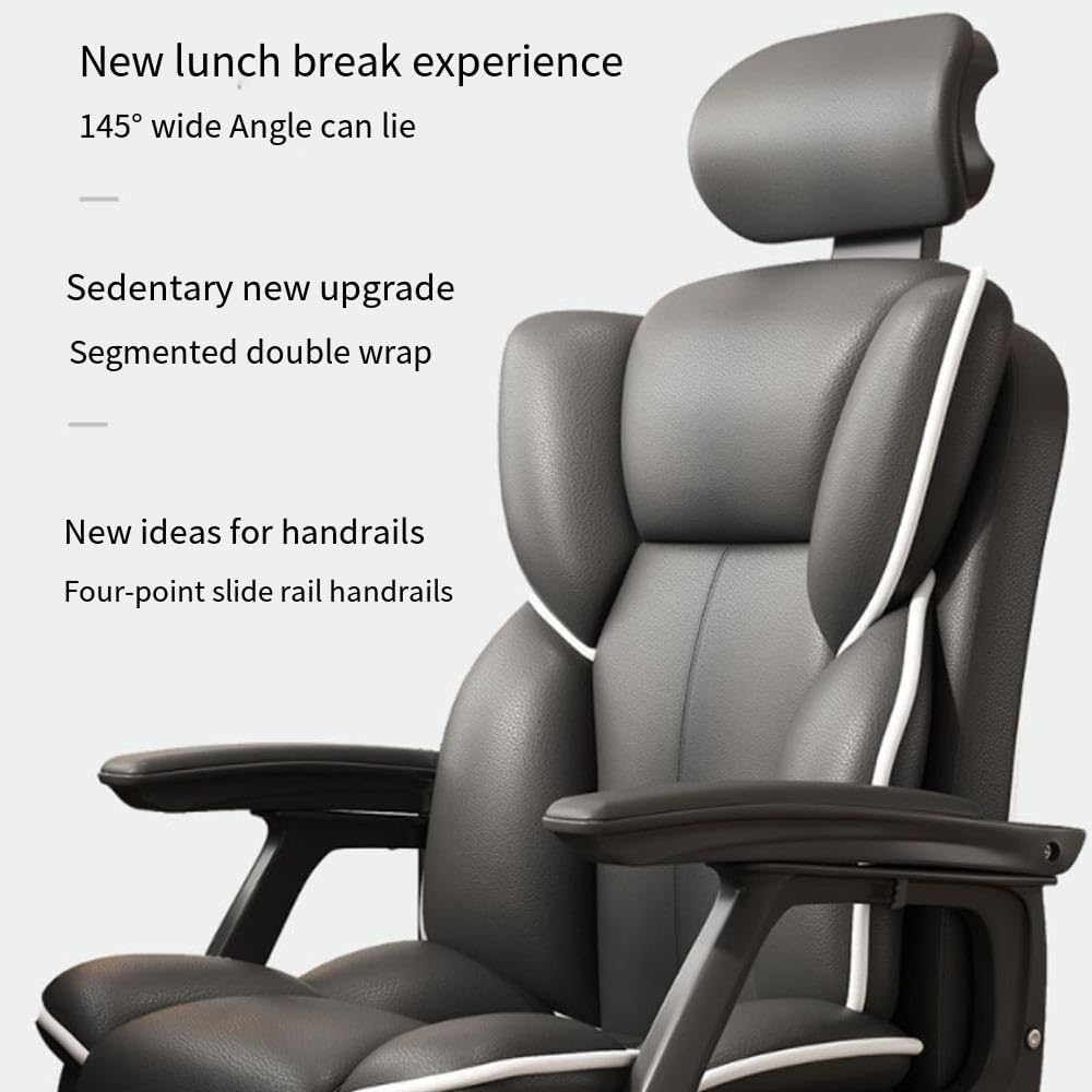 Scaun Ergonomic Directorial cu Suport Picioare Rabatabil Piele Ecologica — Confort Practic Pentru