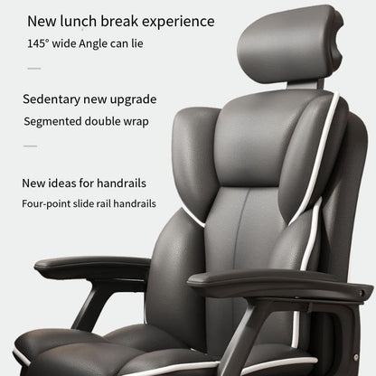 Scaun Ergonomic Directorial cu Suport Picioare Rabatabil Piele Ecologica — Confort Practic Pentru