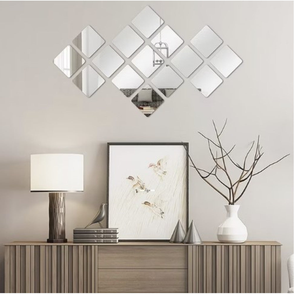 Set 32 oglinzi acrilice decorative design patrat — Confort Practic Pentru Casa Ta