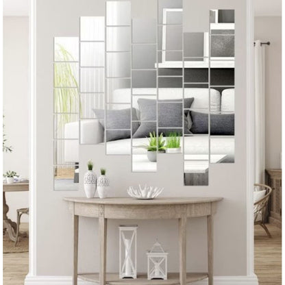 Set 32 oglinzi acrilice decorative design patrat — Confort Practic Pentru Casa Ta
