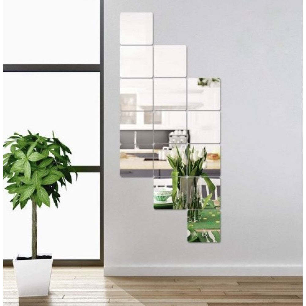 Set 32 oglinzi acrilice decorative design patrat — Confort Practic Pentru Casa Ta