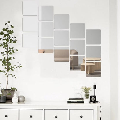Set 32 oglinzi acrilice decorative design patrat — Confort Practic Pentru Casa Ta