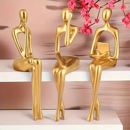 Set 3 decorative aurii din rasina — Confort Practic Pentru Casa Ta