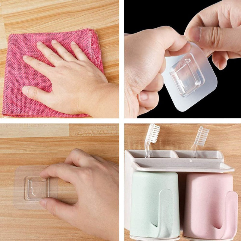 Set 10 suporti dubli autoadezivi pentru perete — Confort Practic Pentru Casa Ta