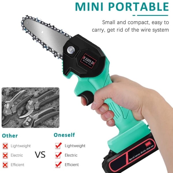 Mini fierastrau electric cu lant 4 inch si acumulator 36V