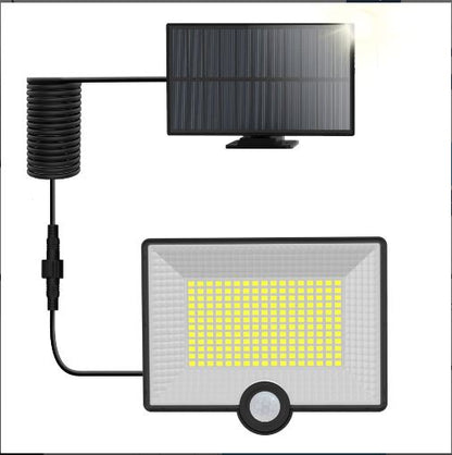 Proiector LED Solar 40W cu Senzor de Mișcare, 204 LED-uri, Panou Solar și Protecție IP65, CLS-IL006