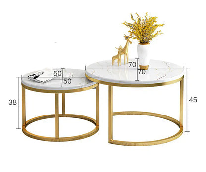 RESIGILAT - Set 2 masute rotunde de cafea cu efect — Confort Practic Pentru Casa Ta