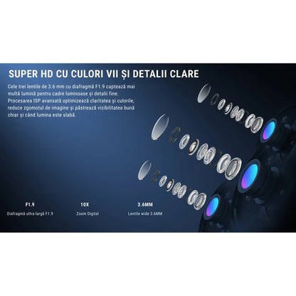 Camera de Securitate Exterior 360, 3MP WiFi, 3 Lentile, A-166-9