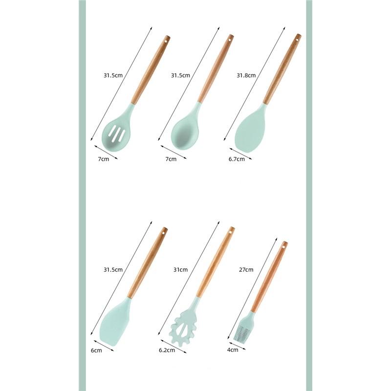 Set Ustensile Bucătărie din Silicon cu Suport, 12 Piese, A-181-2