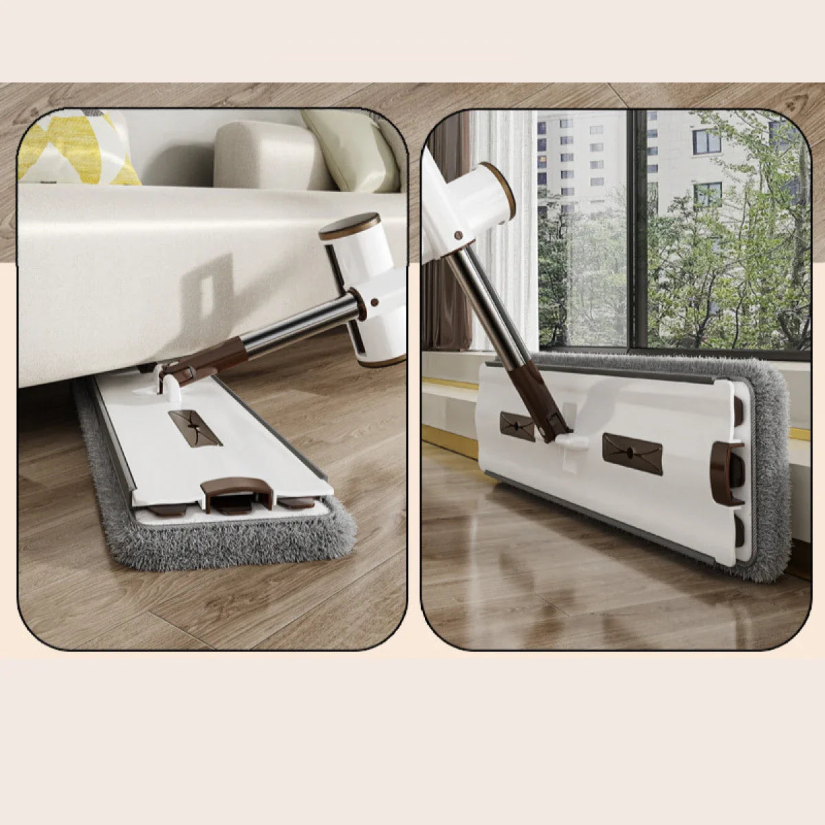 Set mop rotativ cu 2 lavete microfibra si lighean pliabil — Confort Practic Pentru Casa Ta