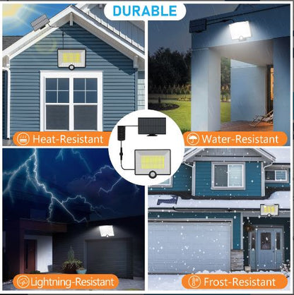 Proiector LED Solar 40W cu Senzor de Mișcare, 204 LED-uri, Panou Solar și Protecție IP65, CLS-IL006