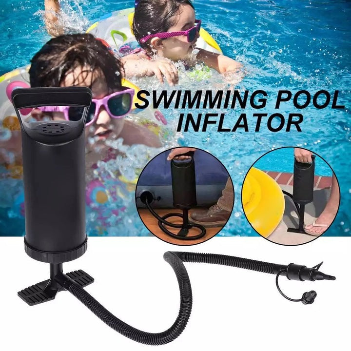 Set Piscină Gonflabilă 1.8 m + Pompă Manuală + Colac, pentru Familie