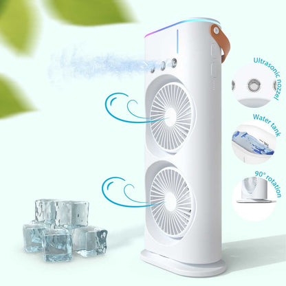 Ventilator portabil de birou cu umidificare prin pulverizare si telecomanda — Utilitate Smart Zi