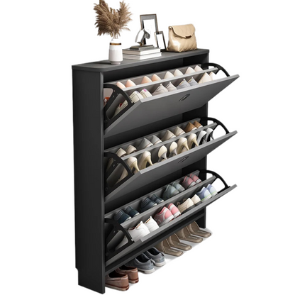 Pantofar modern cu 3 Uși – Crem/Gri 50/60 x 17 — Confort Practic Pentru Casa Ta