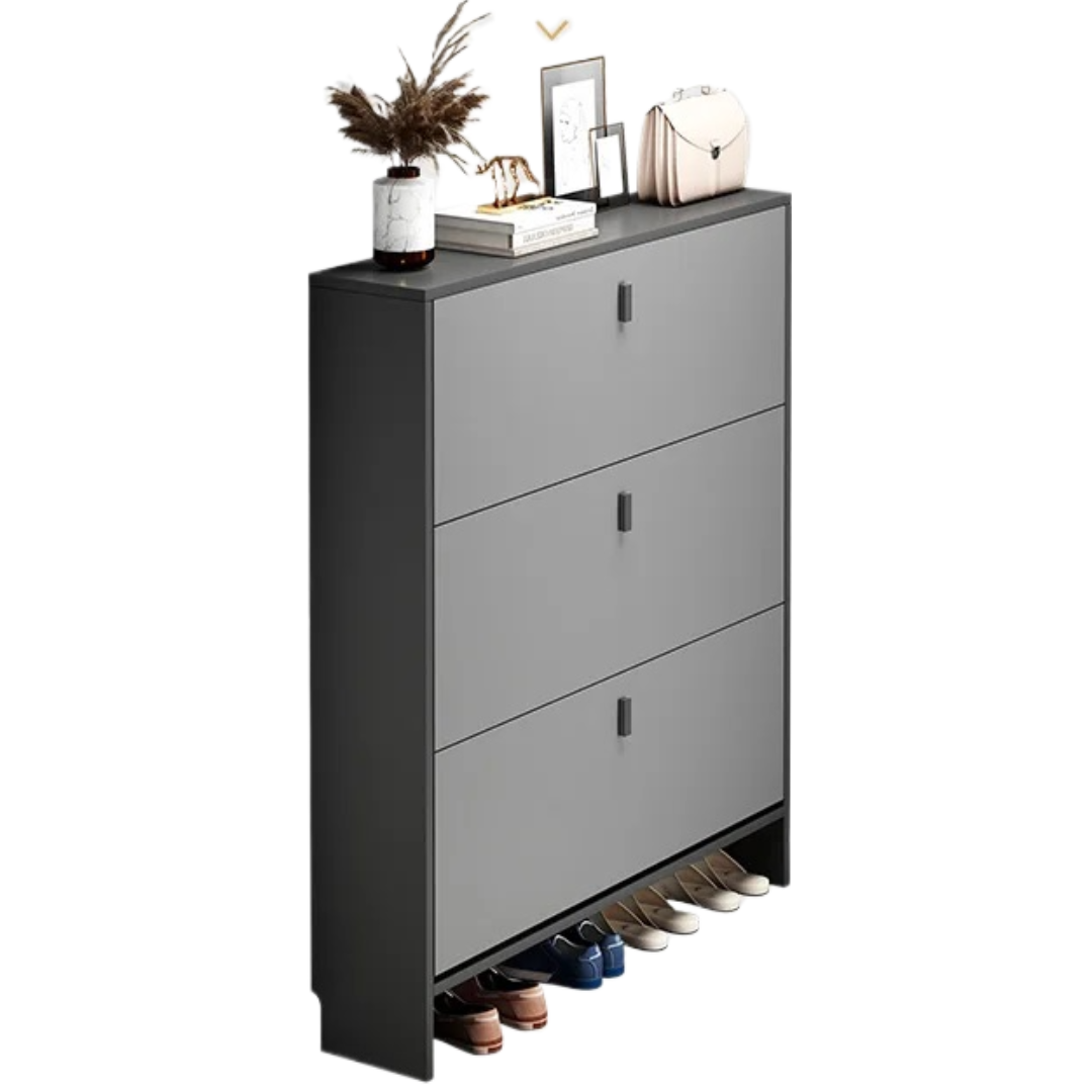 Pantofar modern cu 3 Uși – Crem/Gri 50/60 x 17 — Confort Practic Pentru Casa Ta