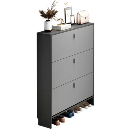 Pantofar modern cu 3 Uși – Crem/Gri 50/60 x 17 — Confort Practic Pentru Casa Ta